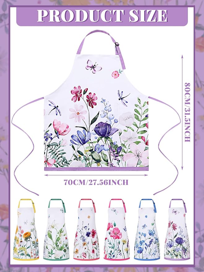 Bencailor 6 Pcs Spring Kitchen Aprons - Image 3