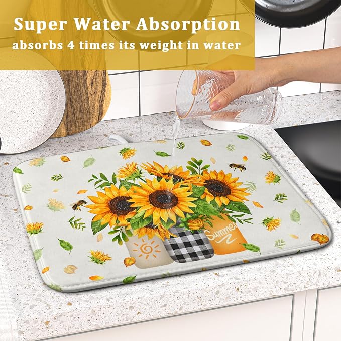 Giwawa Sunflower Vases Dish Drying Mat - Image 7