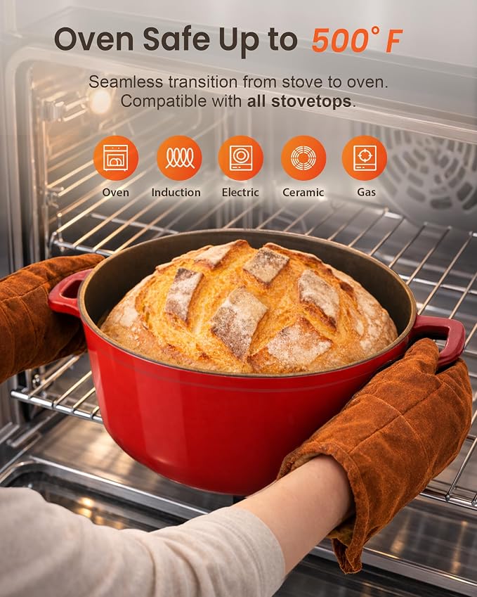 Nuwave 6QT Healthy Enameled Cast Iron Dutch Oven Pot - Image 3