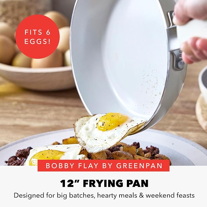GreenPan x Bobby Flay 12" Nonstick Frying Pan Skillet, PFAS-Free Diamond Ceramic - Image 3