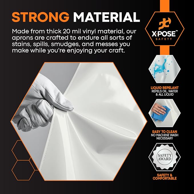 Xpose Safety Heavy Duty Vinyl Waterproof Aprons, Industrial and Commercial Use - Image 4