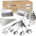 CuttleLab 22-Piece Stainless Steel Measuring Cups and Spoons Set, Tad Dash by CuttleLab