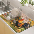 Kitchen Countertop Dish Drying Mat, Super Absorbent Coffee Bar Mat by Kuyig+Home