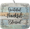 Rustic Wood Dish Drying Mat 16x18 Inch Grateful Thankful Blessed Kitchen by Giwawa