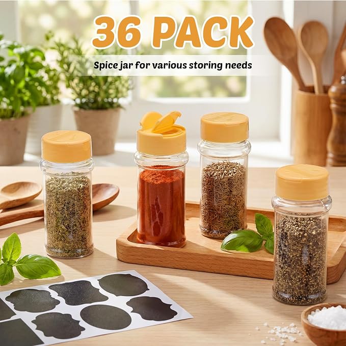 Eccliy 36 Pack 3 oz Clear Plastic Spice Jars - Image 4