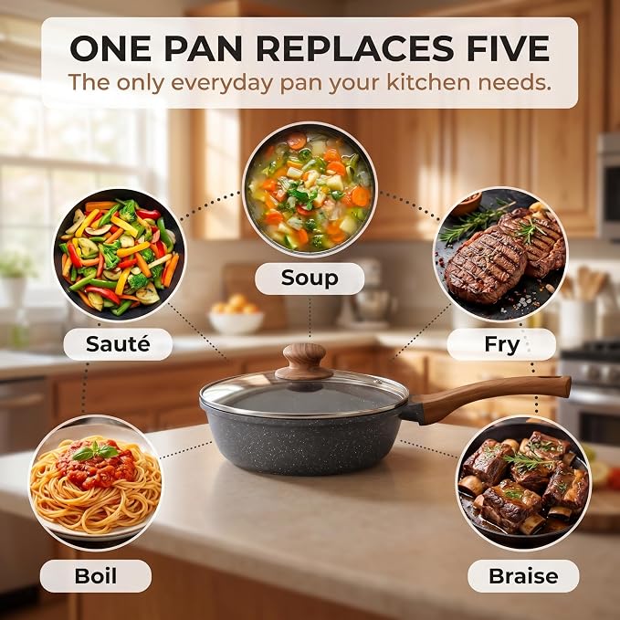 YASHE 11 Inch Nonstick Saute Pan - Image 5