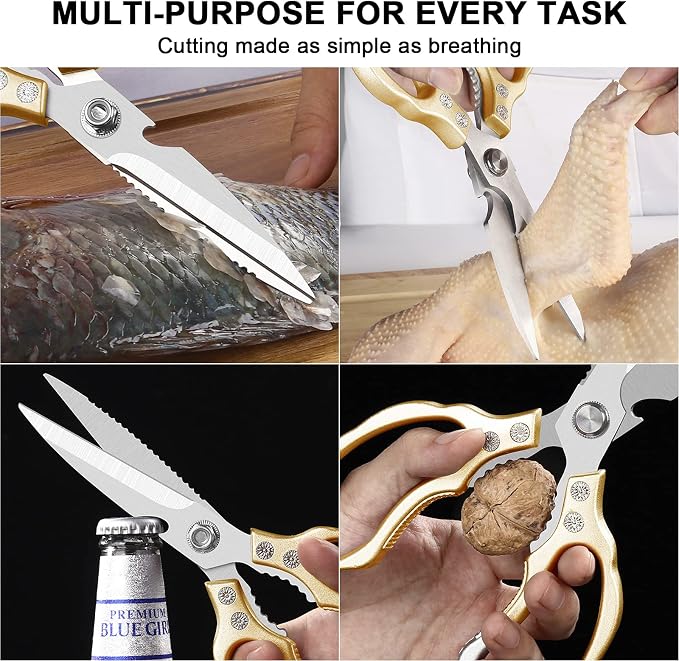 CGBE Kitchen Scissors All Purpose Heavy Duty, Ultra Sharp Stainless Steel - Image 5
