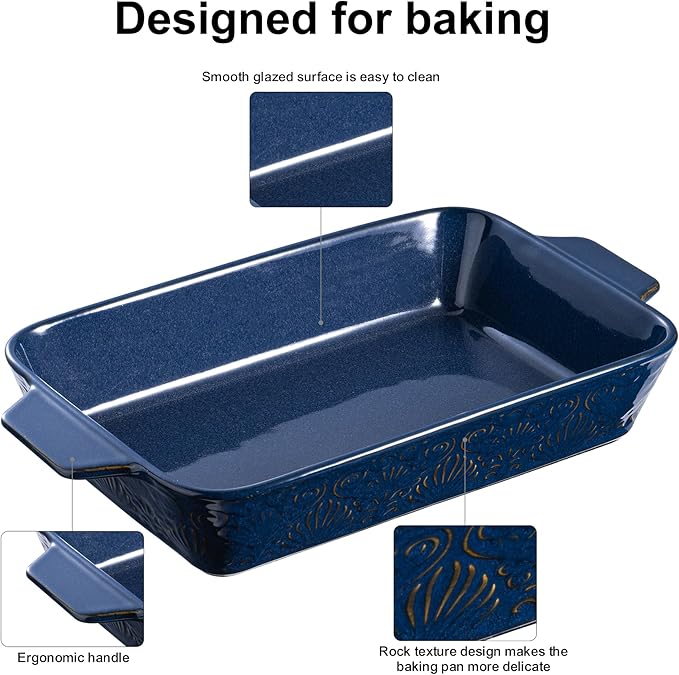 Dafuceramic Casserole Dishes for Oven, Baking Dishes, Ceramic Bakeware Sets of 4 - Image 6
