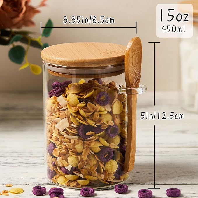 Glass Sugar Container with Spoon - Image 2