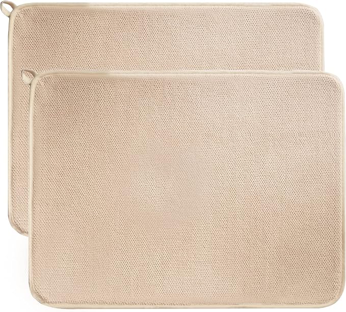 Dish Drying Mats for Kitchen Counter, 2 Pack Dish Drying Pads Dish Rack Mat by QualityGoodsWorldwideLLC
