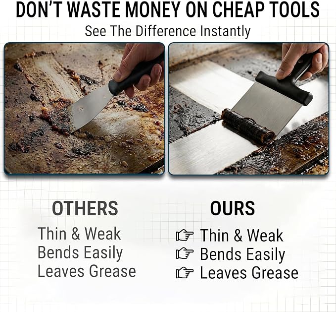 Grill Scraper, Stainless Steel Food Scraper - Image 3