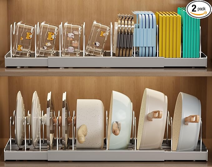 Mustorn 2 Pack Pots and Pans Organizer Under Cabinet by MUSTORN