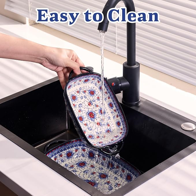 Ceramic Casserole Dishes for Oven, Hand-painted Polish Pottery Baking Dish Set - Image 9
