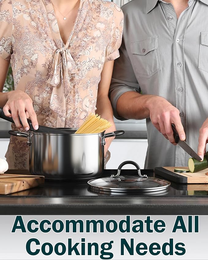 Cook N Home Stainless Steel Cookware Sets 10-Piece, Pots and Pans Kitchen - Image 9