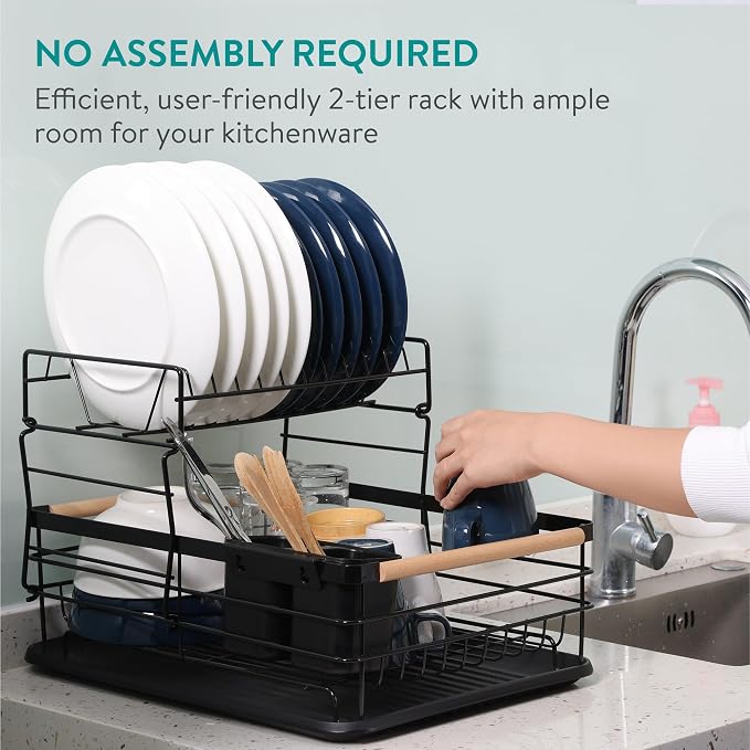 Navaris 2 Tier Dish Rack - Image 2
