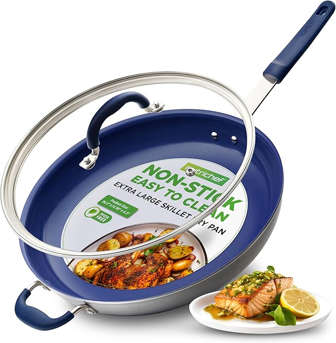 NutriChef 14" Fry Pan With Lid by NutriChef%E2%84%A2Kitchen