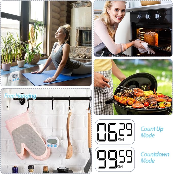 Weewooday 24 Pcs Digital Kitchen Timer Magnetic Timer Bulk On/Off Switch Minute - Image 4