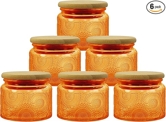 4 oz Amber Mini Glass Jars by LINGSHINE