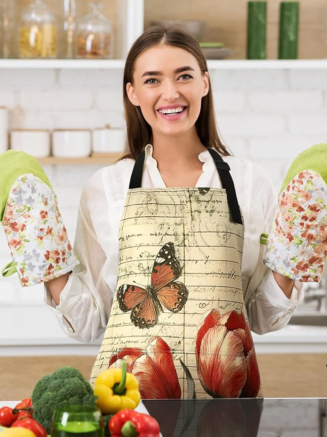 Bencailor 6 Pcs Spring Kitchen Aprons - Image 2