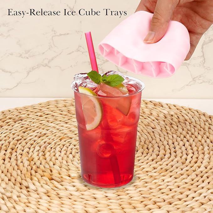 2 Pack Cylinder Silicone Ice Cube Molds, Easy-Release Ice Cube Trays - Image 3