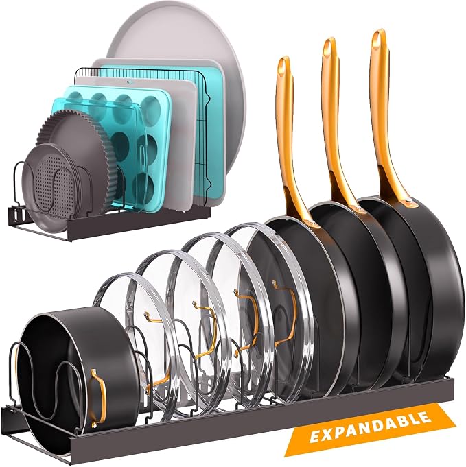 Norcalway Adjustable Bakeware Pots and Pans Organizer Under Cabinet, 11 by NorcalwayLLC