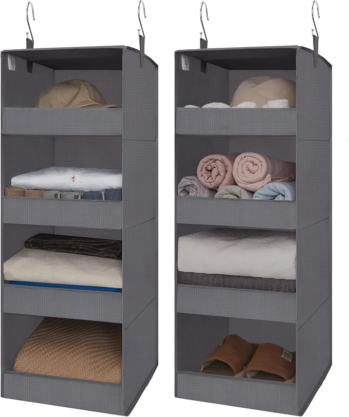 GRANNY SAYS 4-Shelf Hanging Organizer, Closet Hanging Shelves, Closet Hanging by GRANNYSAYS