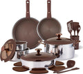 CAROTE 22PCS Stainless Steel Cookware Set, Ceramic Hybrid Nonstick Pots and by CAROTE