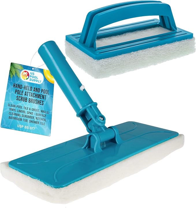 U.S. Pool Supply Hand-Held and Pool Pole Attachment Scrub Brushes by USPoolSupply