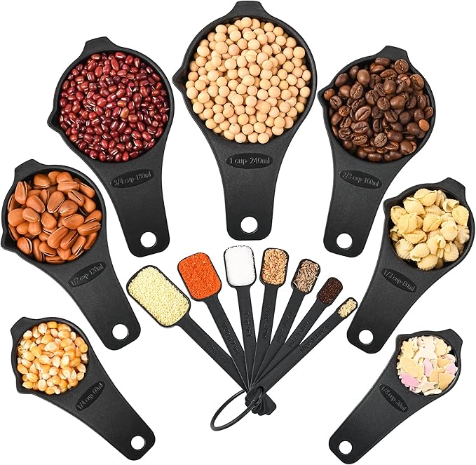 Measuring Cups and Spoons Set 15, 7 Plastic Measuring Cup Spoon Set, 7 Spice - Image 3