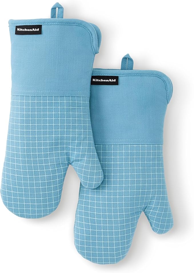 KITCHENAID Gourmet Series Gridlines Oven Mitts 2-Pack Set, Heat Resistant up to by KitchenAid