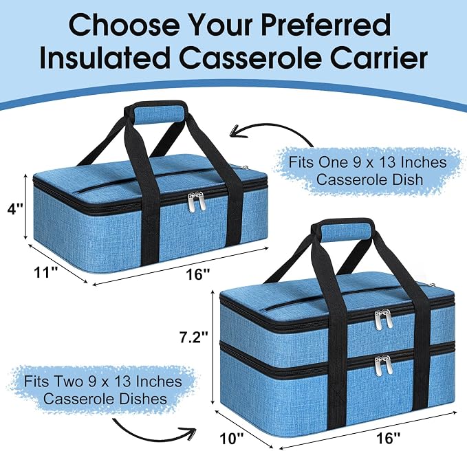 Double Insulated Casserole Carrier, Portable Casserole Carrier - Image 2