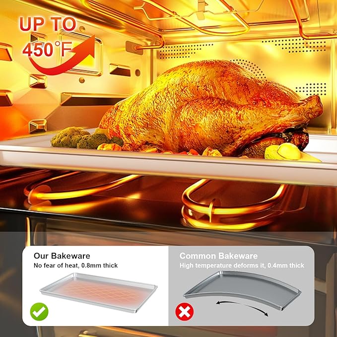 Half Sheet Pans with Rack Set, 13 Inch Commercial Quality Baking Sheet Pan Set - Image 6
