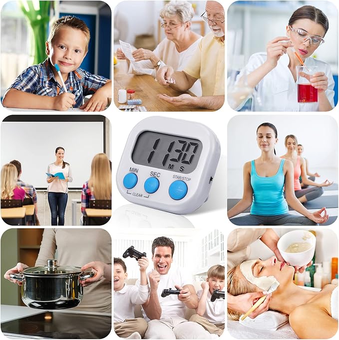 Weewooday 4 Pcs Large Classroom Timers Stopwatch Magnetic Kitchen Digital Timer - Image 4