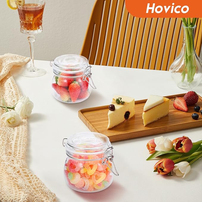 Hovico 17 oz Glass Jars with Airtight Lids And Leak Proof Rubber Gasket - Image 4