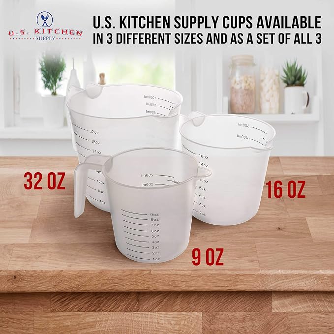 U.S. Kitchen Supply Plastic Measuring Cups - 16 oz Liquid Measuring Cup Set of - Image 6