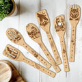 CUTHOLLOW 6PCS Wolves and Forest Wooden Kitchen Cooking Utensil Set, 11.9in Non by CUTHOLLOW