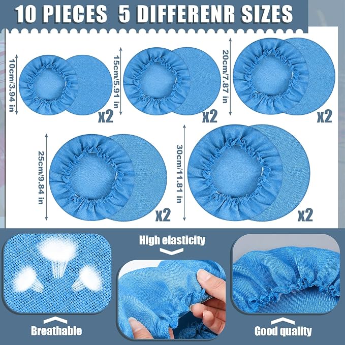 Patelai 10 Pcs Bowl Covers Reusable in 5 Size Stretch Cloth Fabric Elastic Food - Image 6