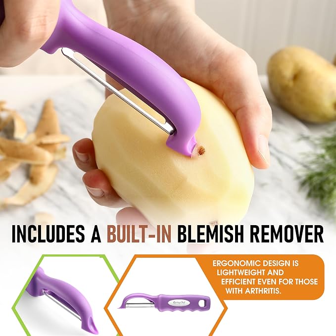 Spring Chef Premium Swivel Vegetable Peeler, Comfortable Handle and Ultra Sharp - Image 5