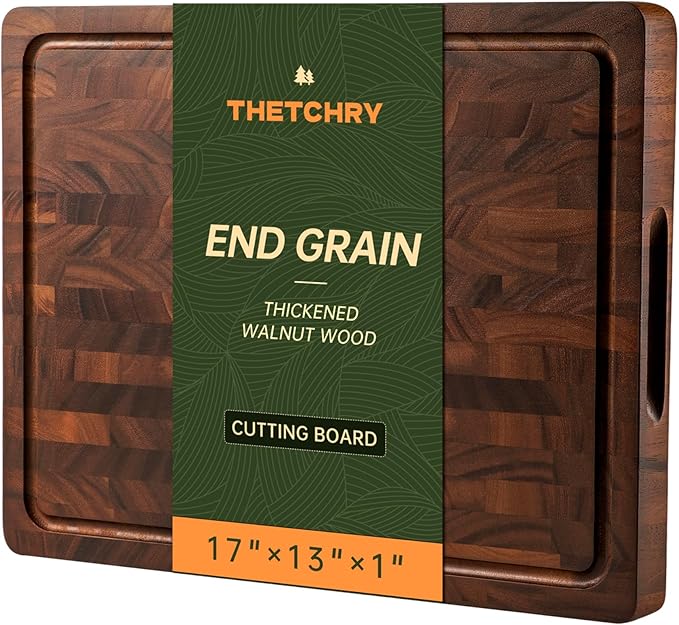 THETCHRY Walnut Cutting Boards for Kitchen, End Grain Wooden Cutting Board by Thetchry