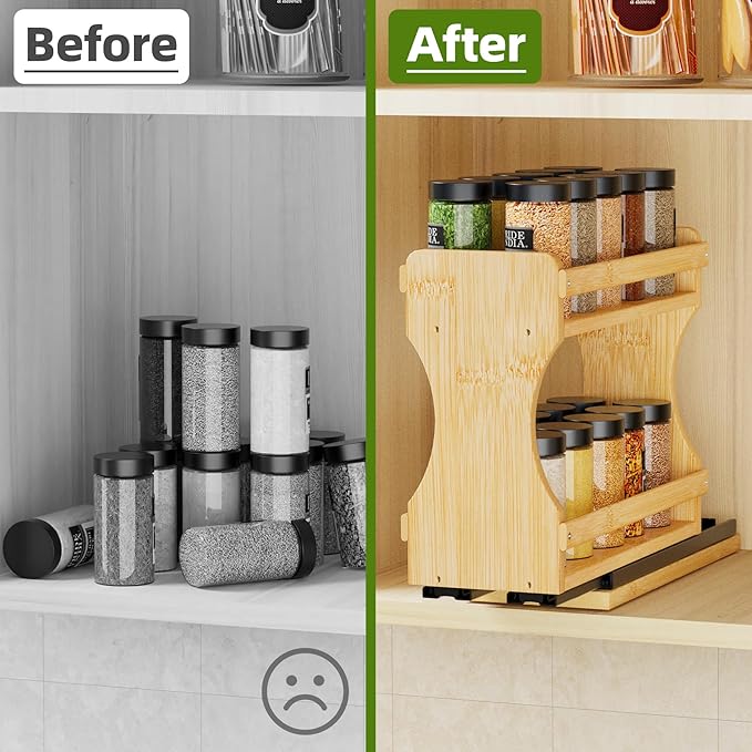 BAMEOS Pull Out Spice Rack Organizer - Image 7