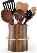 Utensil Holder, Acacia Wood Utensil Holder by Segtenant