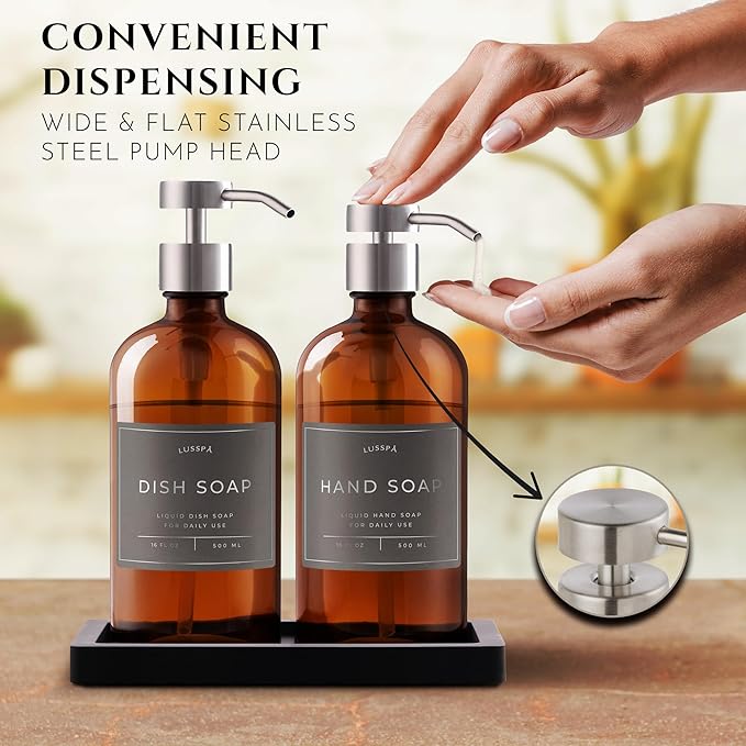 Glass Soap Dispenser Set of 2 - Image 4