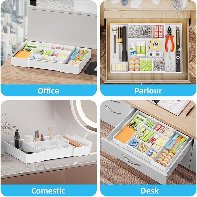 Marbrasse Expandable Desk Drawer Organizer, Desk Organizers and Accessories - Image 5
