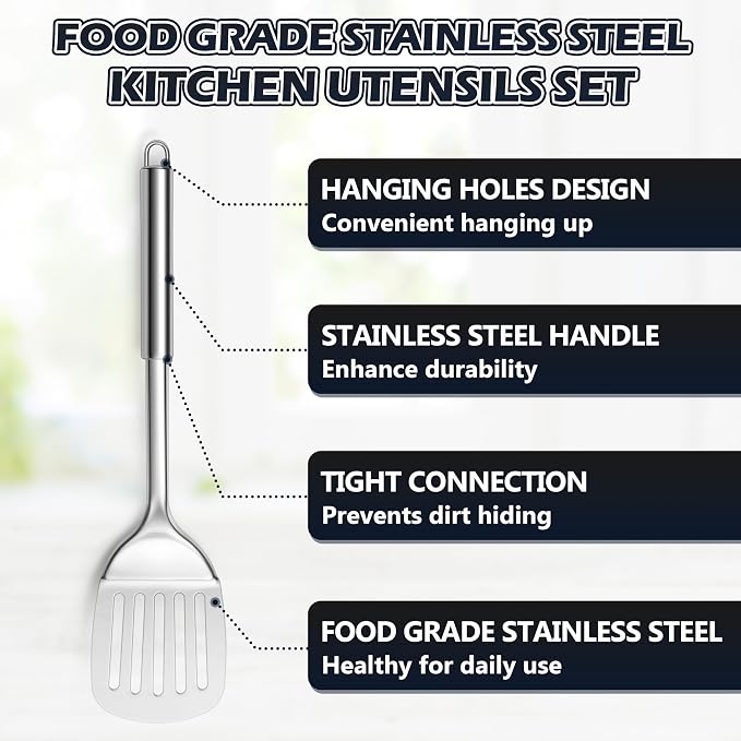 E-far Stainless Steel Kitchen Utensils Set, 39-Piece Cooking Utensils Set - Image 8