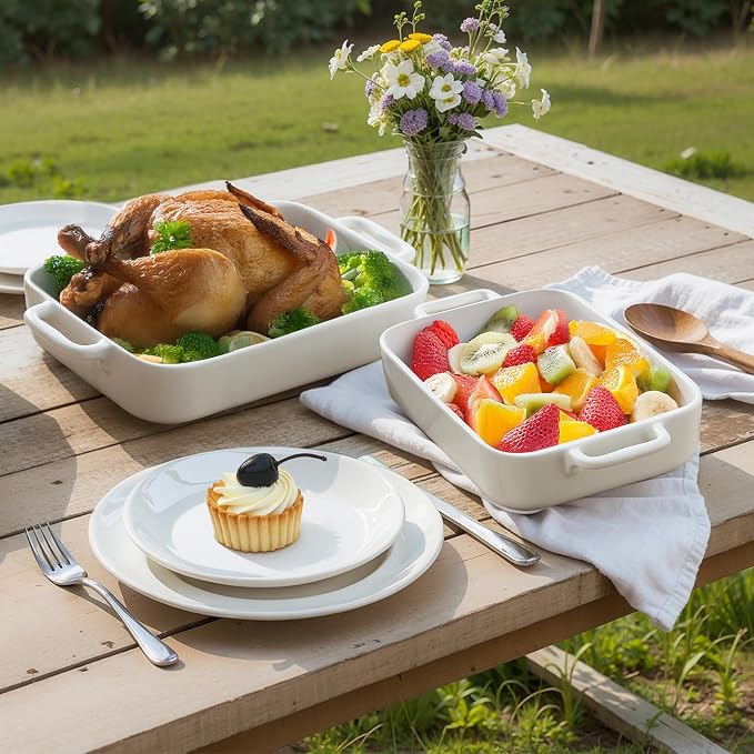 ONEMORE Casserole Dishes for Oven, 9.5"x15.4" Baking Dishes Set of 4, Ceramic - Image 8
