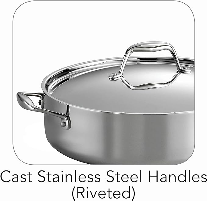 Tramontina Signature Tri-Ply Clad Stainless Steel 6-Quart Saute Pan - Image 5