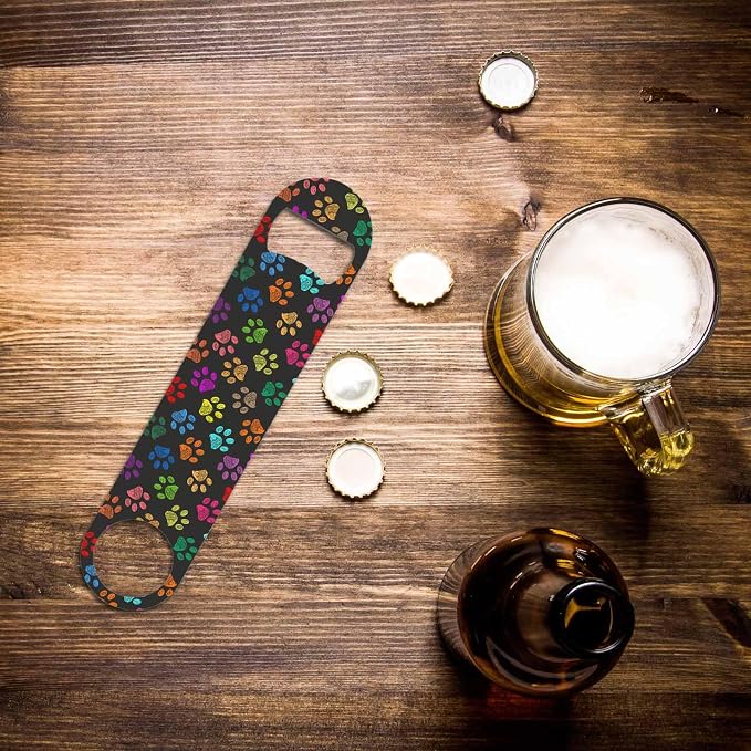 Colorful Paw Prints Stainless Steel Bottle Opener Hand Drawn Cat Dog Foot - Image 6