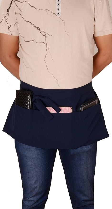 Resist water 3 big Pockets Waist Server Apron Kitchen Restaurant Unisex Half - Image 4