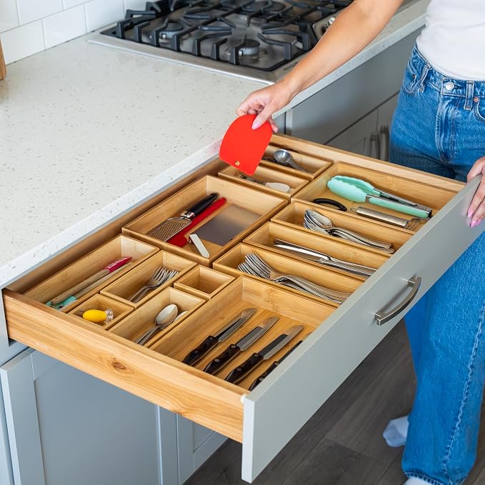 Grow Forward Bamboo Drawer Organizer Boxes - Image 5