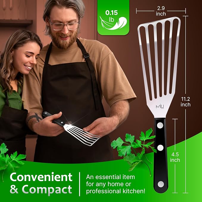 MIU Fish Spatula Stainless Steel, Polished Metal, Corrosion Resistant, Kitchen - Image 4